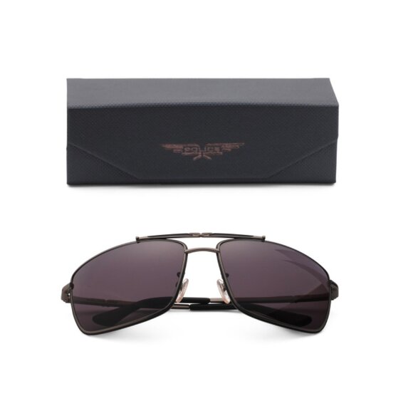 POLICE Brown 63mm Designer Sunglasses - Picture 1 of 2